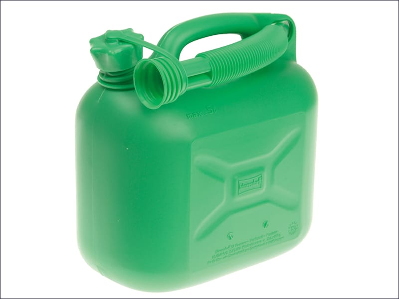 5 litre plastic fuel green can