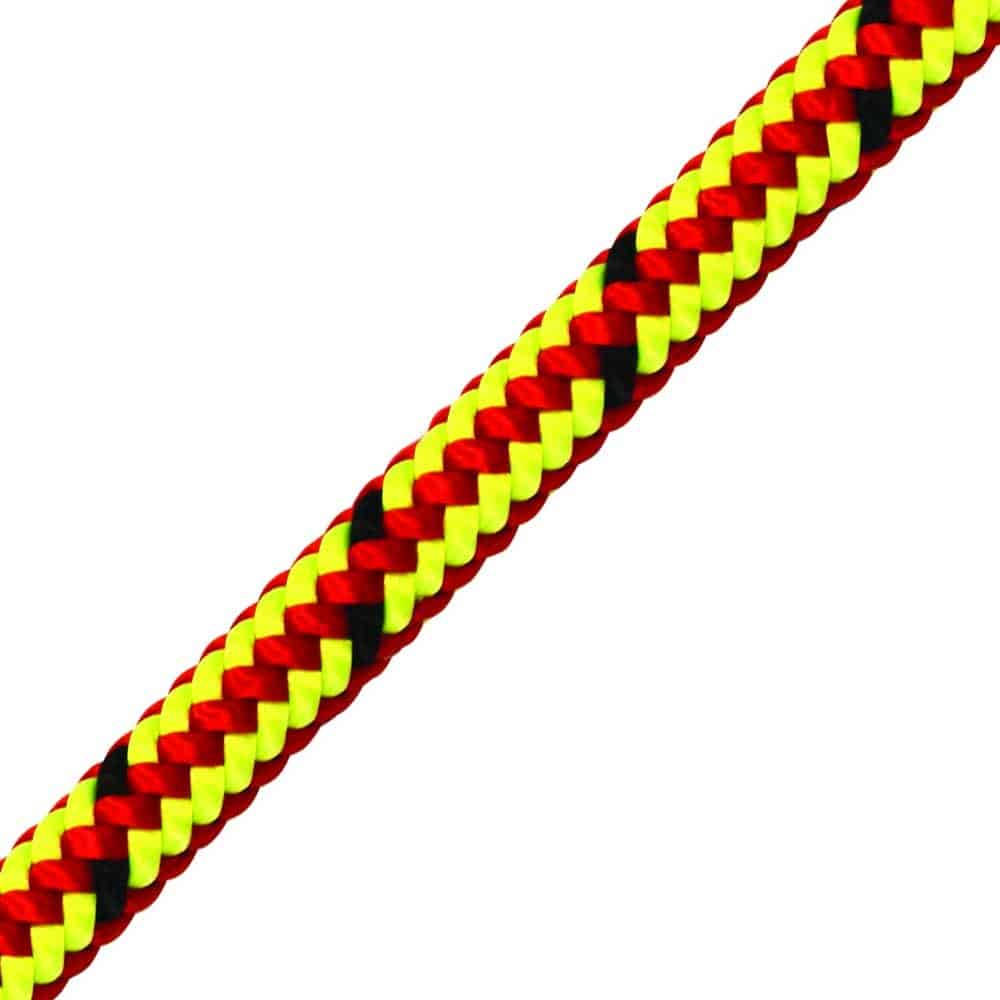 13mm x 35meter red/lime spliced climbing rope