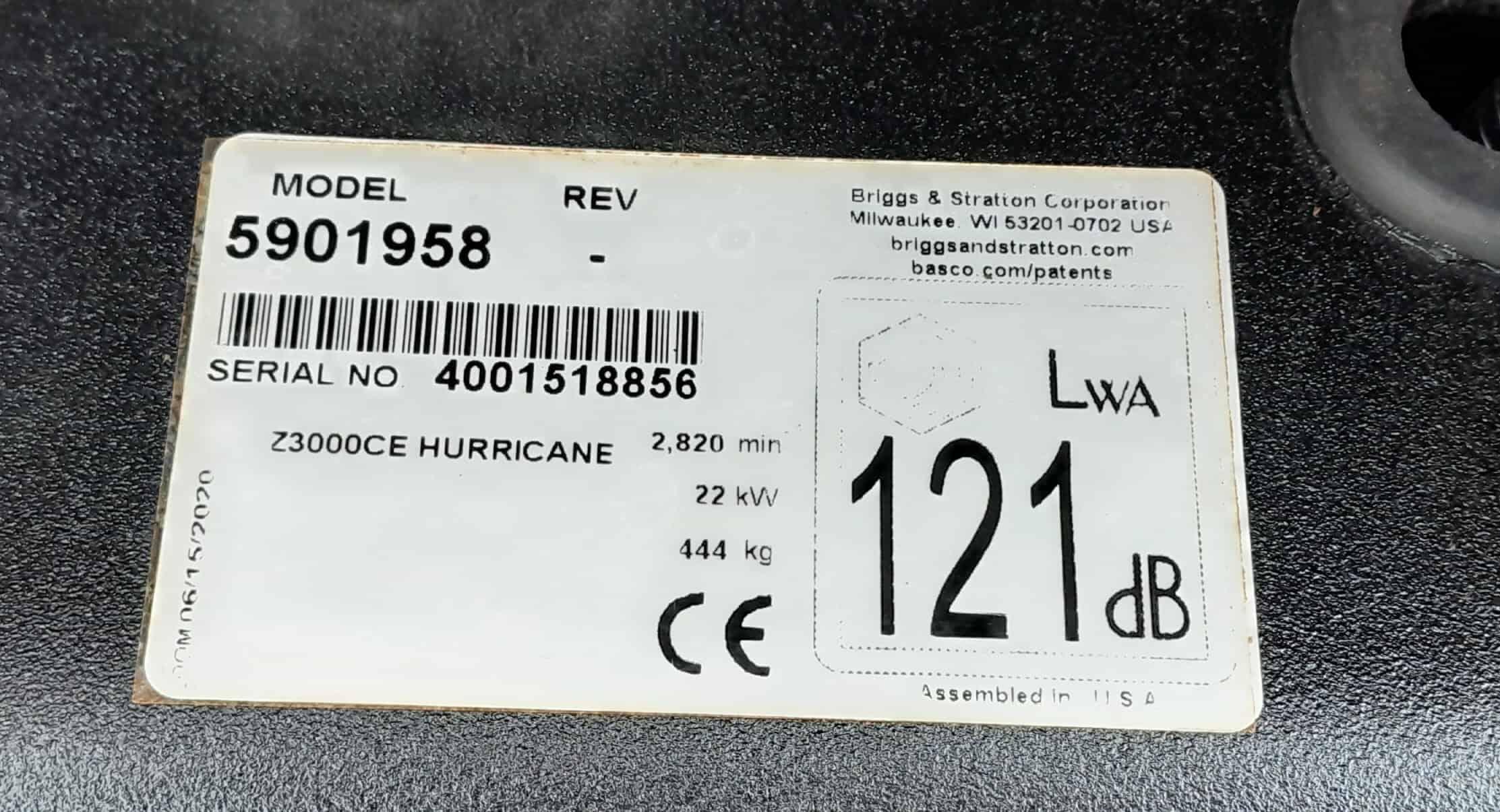 Billy Goat Hurricane Z3000 zero turn Rideon Blower in very good condition.